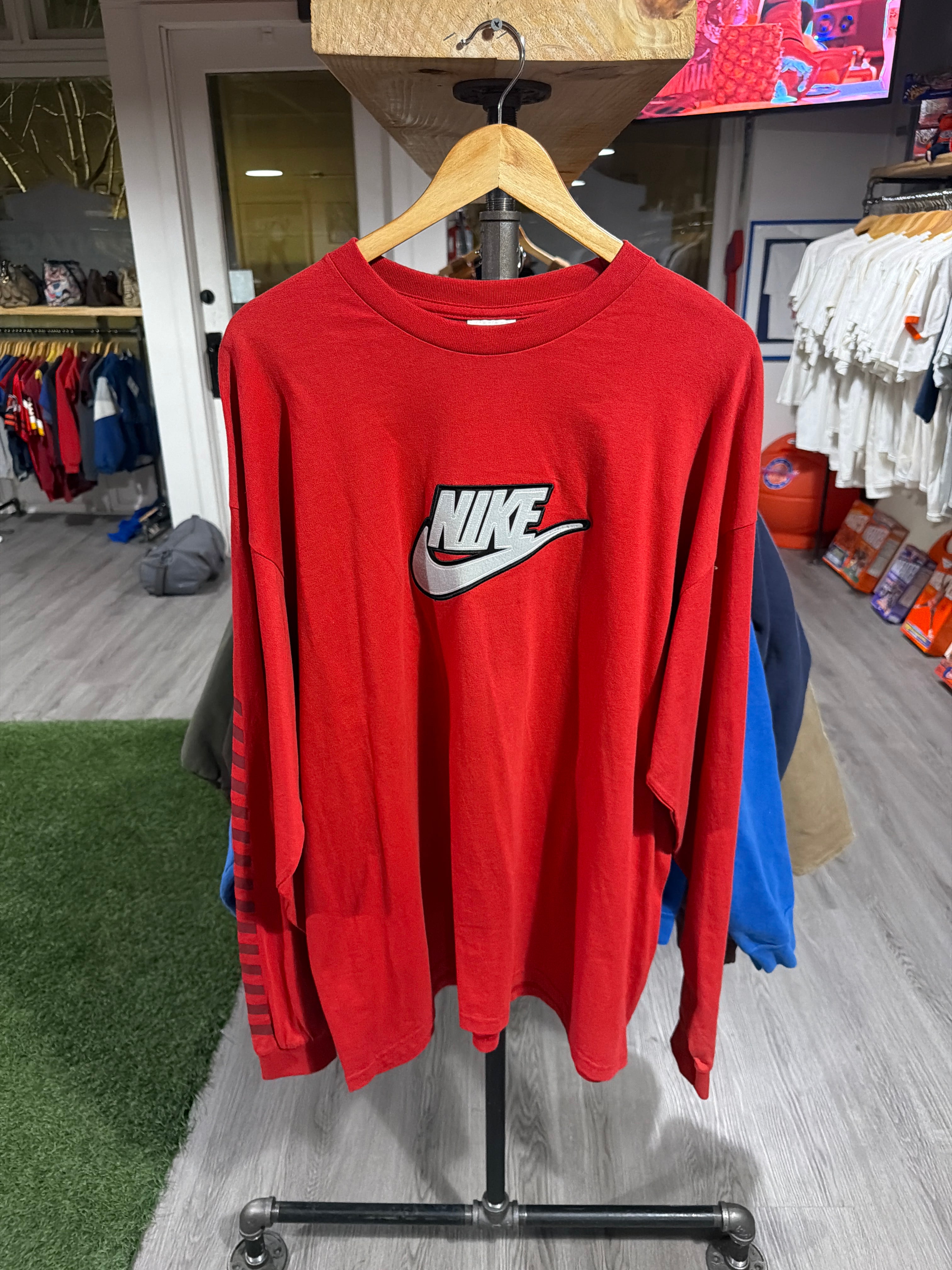 Red Nike LS Tee