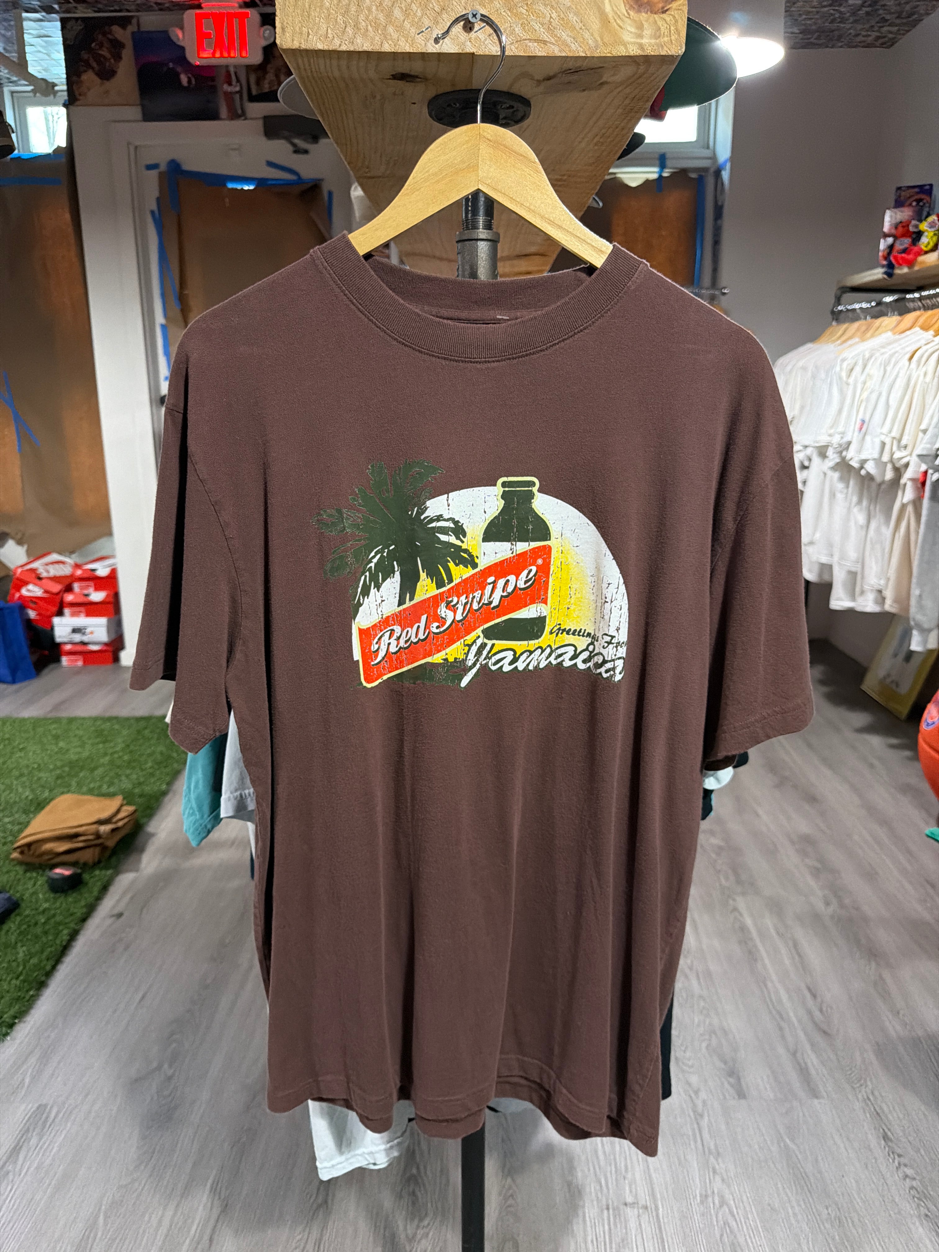 Red Stripe “Greetings” Tee