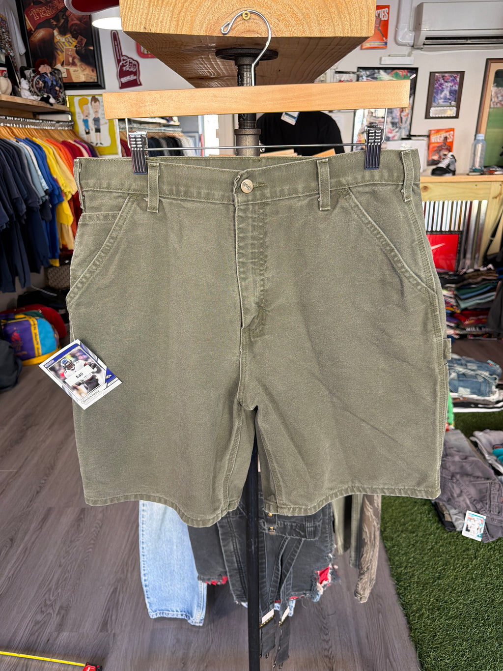 Green Carhartt Painter Shorts