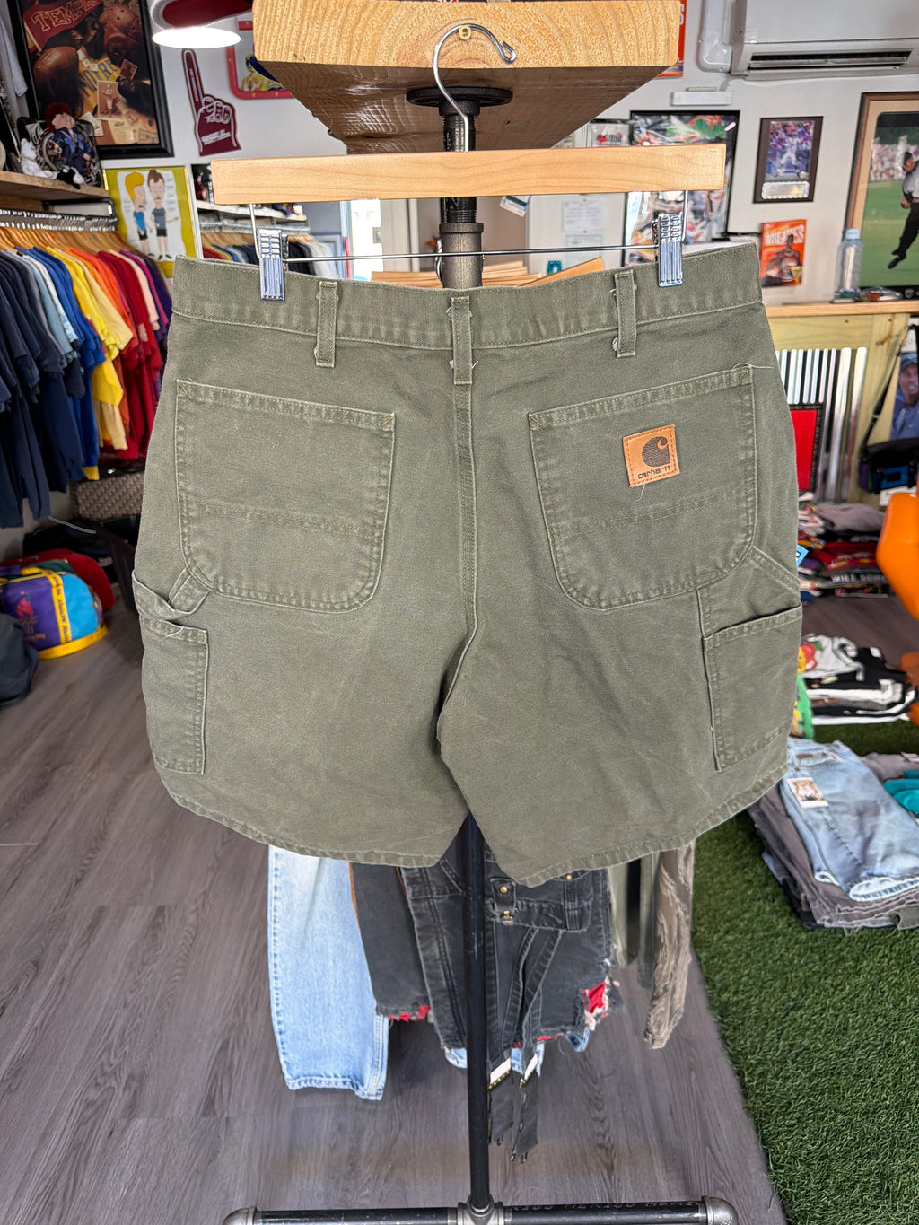 Green Carhartt Painter Shorts