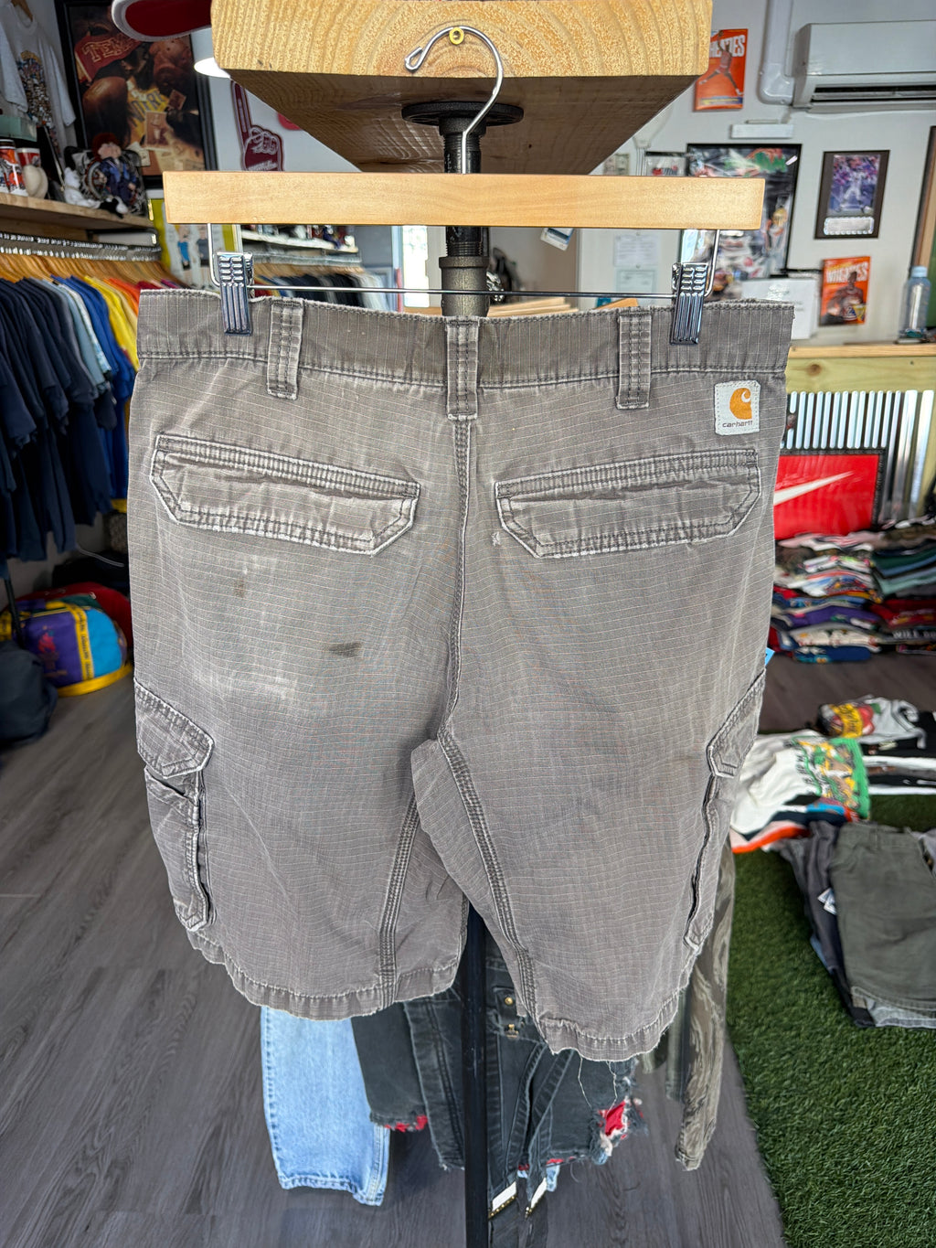 Faded Grey Carhartt Cargo Shorts