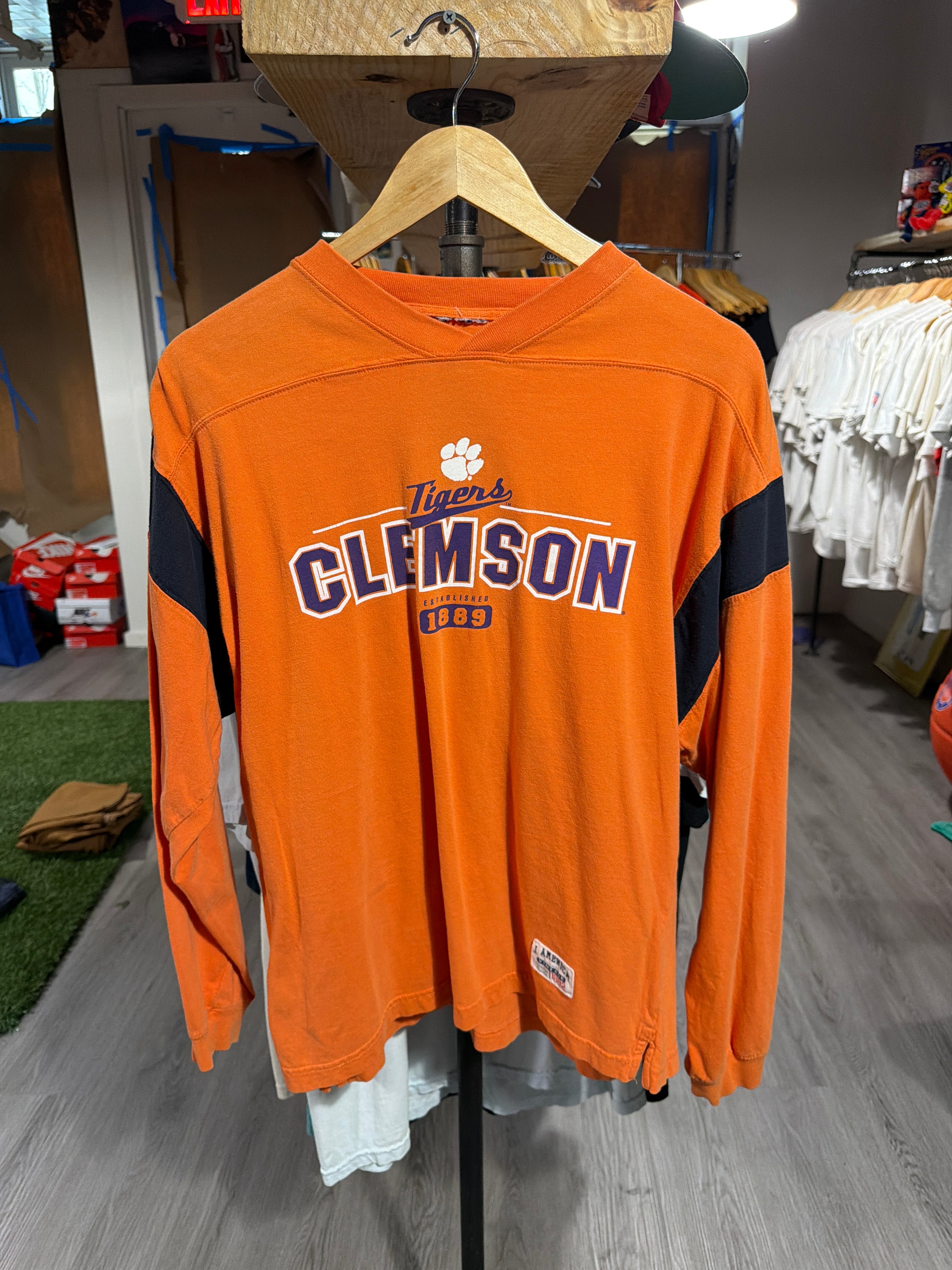 Clemson “V Neck” LS Tee