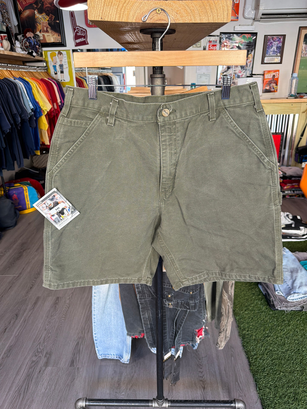 Green Carhartt Painter Shorts